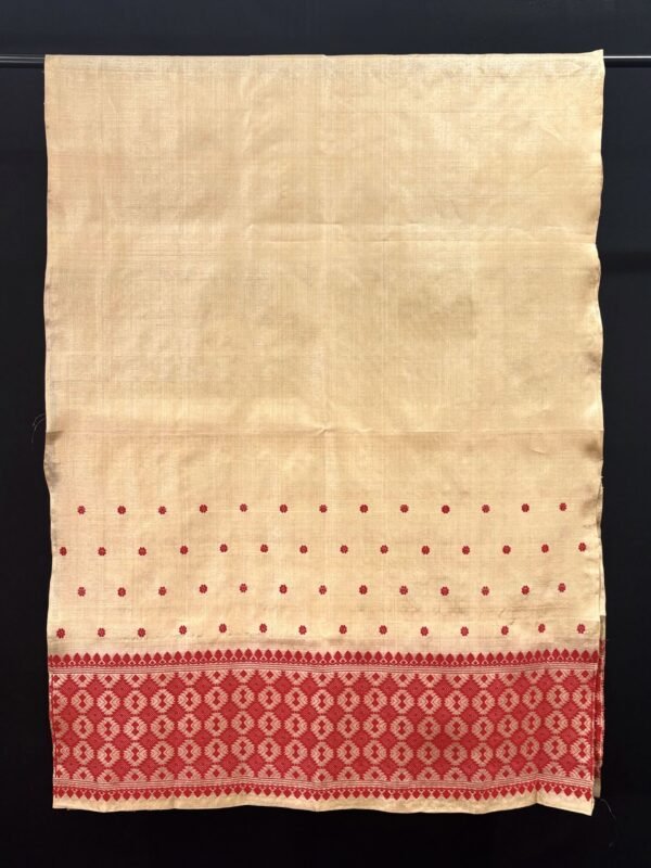 Single Mekhela- Tussar Silk- Traditional Design - Image 1