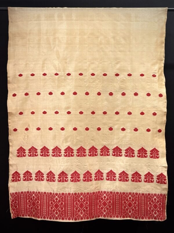 Single Mekhela- Tussar silk- Traditional Design - Image 1