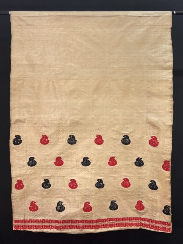 Single Mekhela- Tussar silk- Traditional Design - Image 1