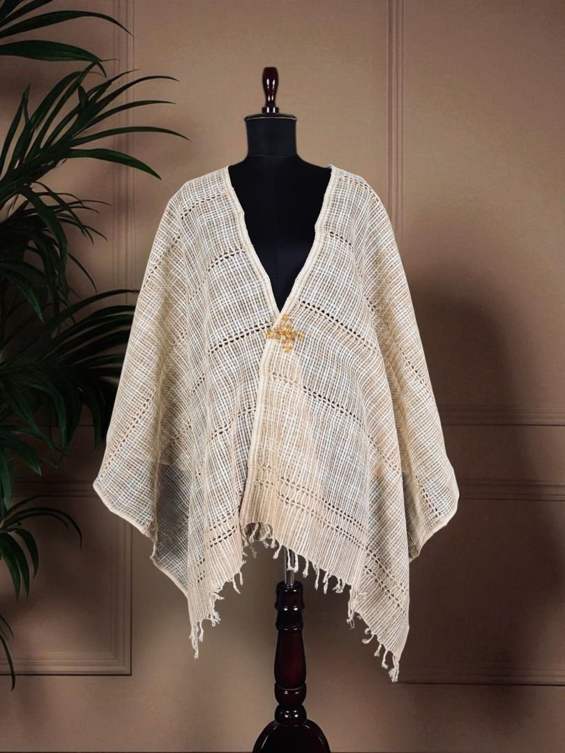 Eri Shawl AD 1 Stole - Eri Silk - Net Design - Image 1