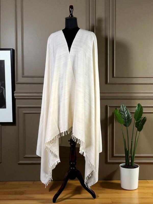 Shawl - Eri Silk - Handloom White Soft - Image 1
