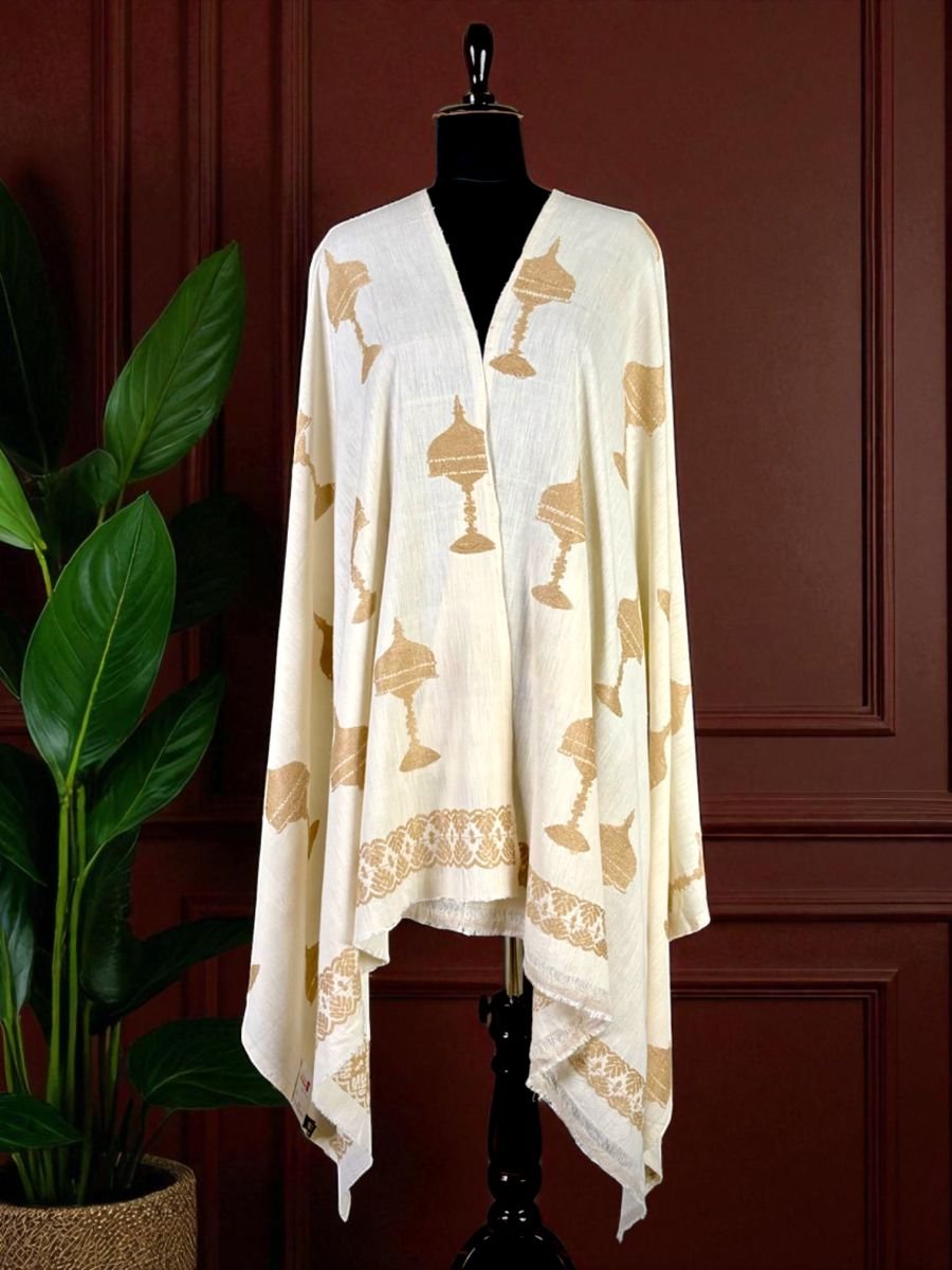 Eri Shawl Ab 6 Shawl - Eri-Muga Silk - Handloom Traditional Design - Image 1