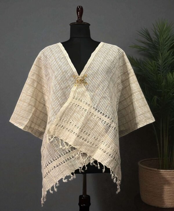 Stole - Eri Silk - Net Design - Image 1