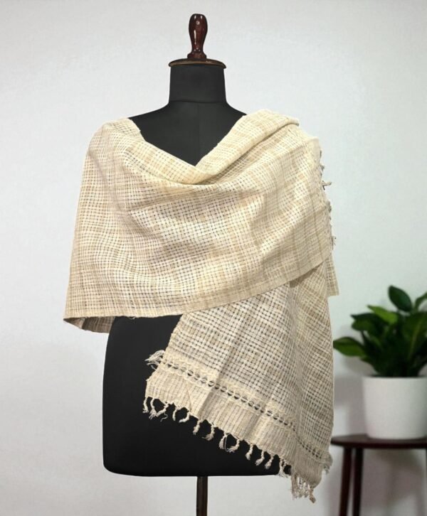 Stole - Eri Silk - Net Design - Image 2