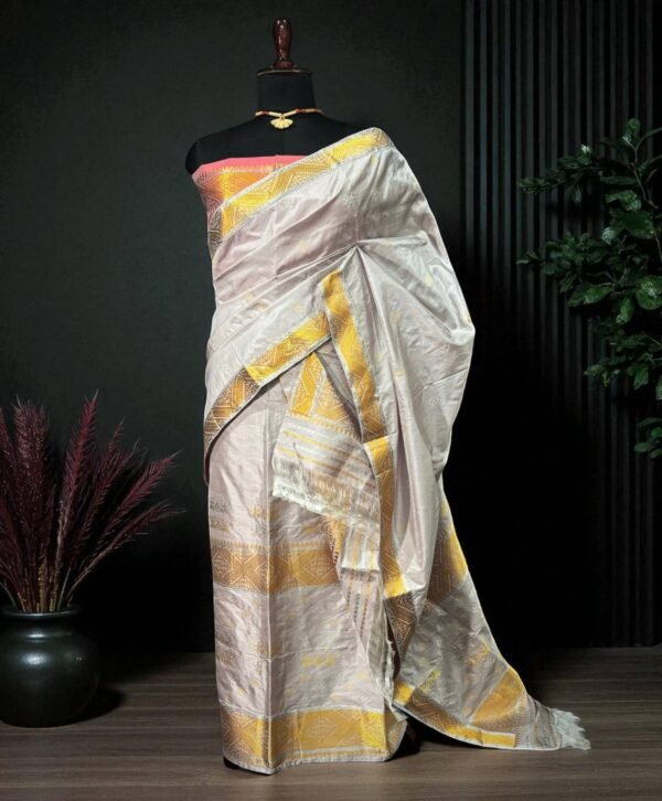 Sador Mekhela - Assam Silk - Image 1