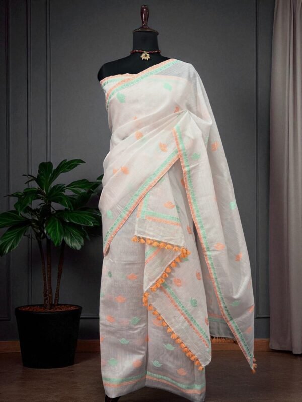 Sador Mekhela-Handloom Cotton Kesapaat set - Image 1