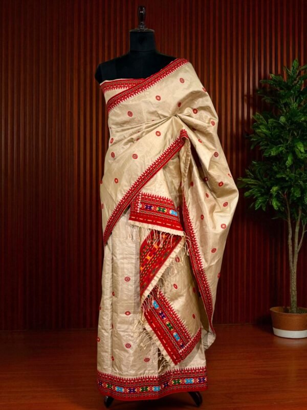 Sador Mekhela- Tussar Silk -Dimasa Design - Image 1
