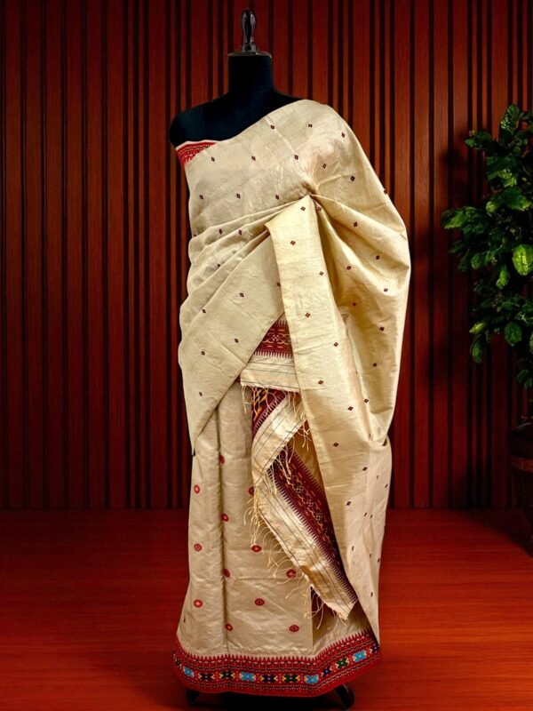 Tussar Silk Sador with Dimasa Design - Single Sador - Image 1
