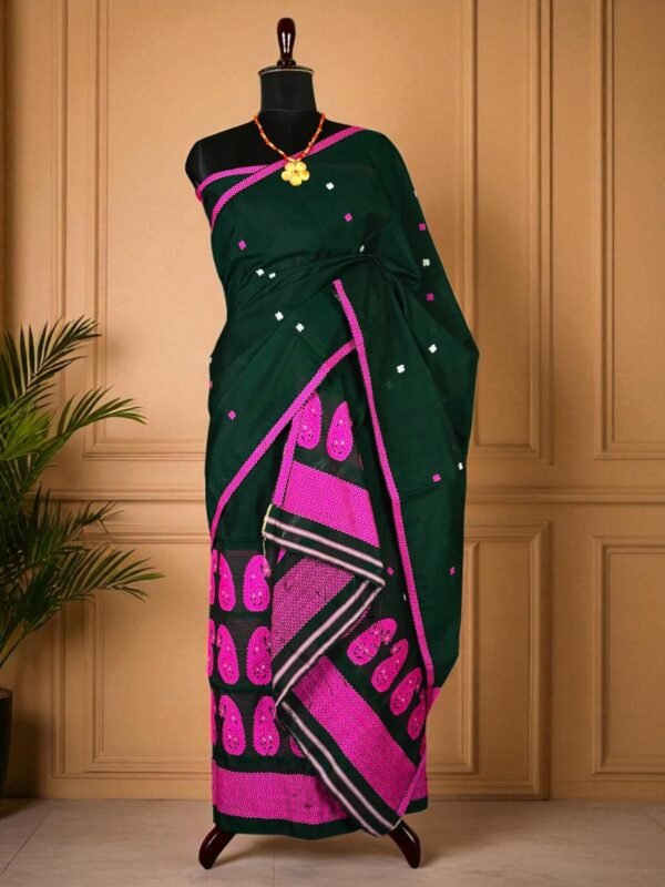Sador Mekhela - Staple Cotton - Assamese Design - Image 1