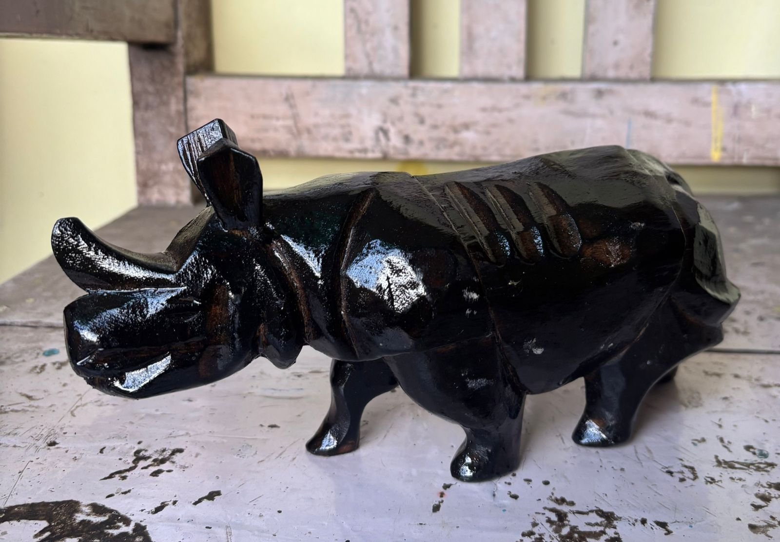 1764069567_whatsapp-image-2025-11-25-at-42719-pm.jpeg One Horned Rhino - Hand Made - Image 1