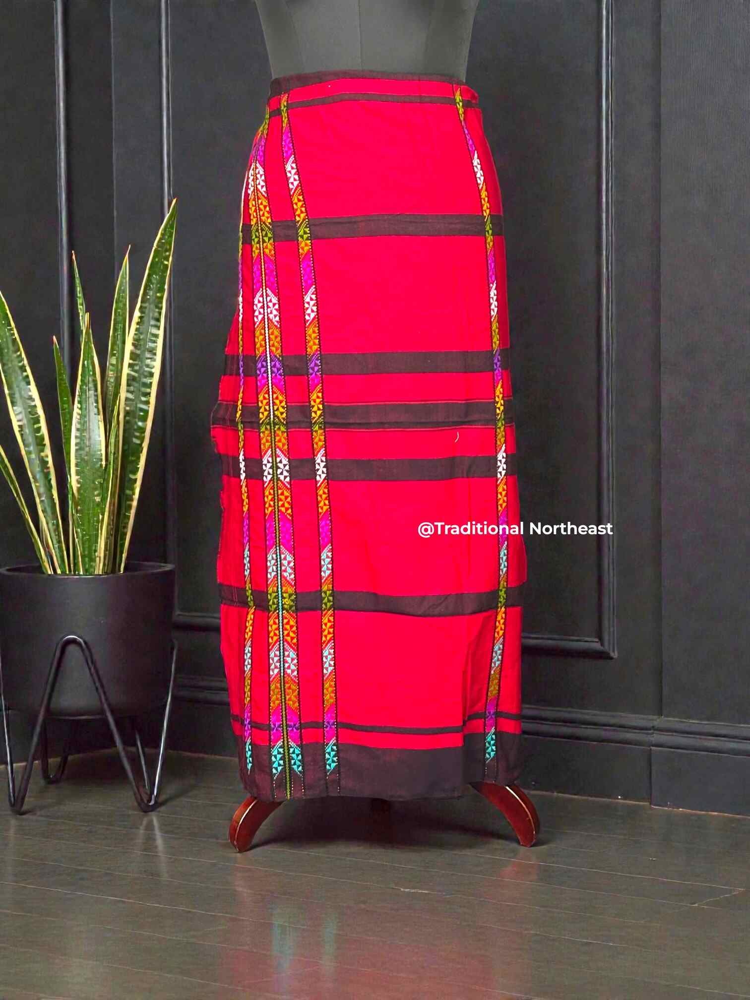 IMG_8549 (2) (1) Wrapper - Arunachali Design - Red - Image 1