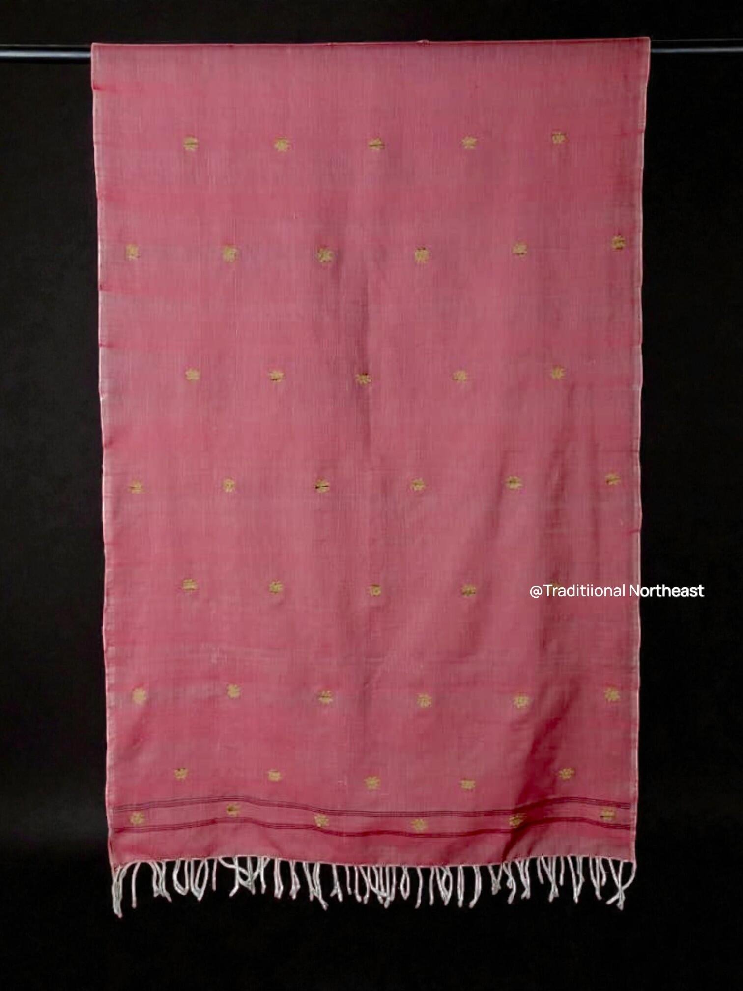 TNE80854 Stole - Pure Cotton - Pink - Image 1