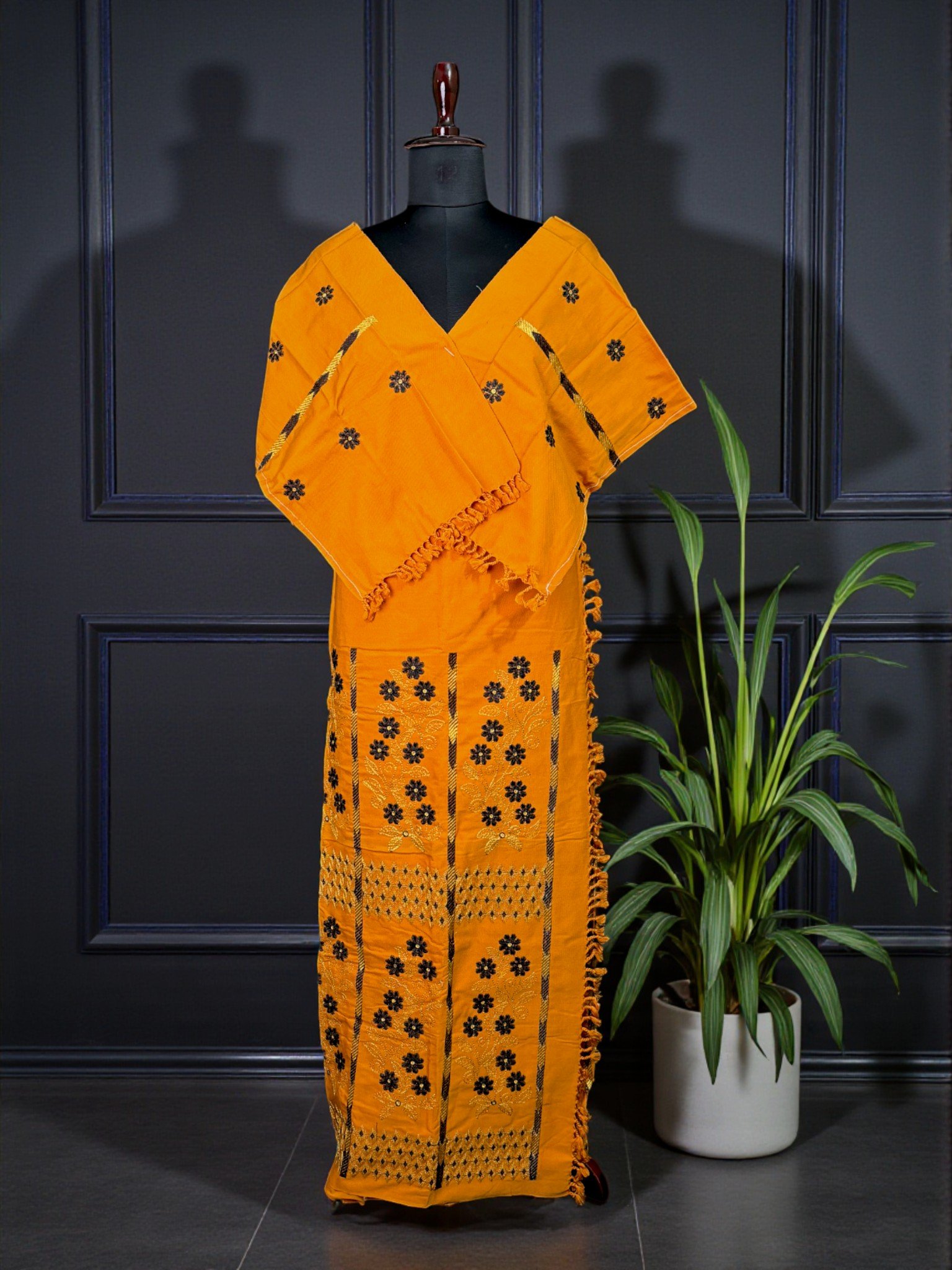 TNE_MizoCollection_A2 Wrapper Set - Mizo Design - Mustard - Image 1