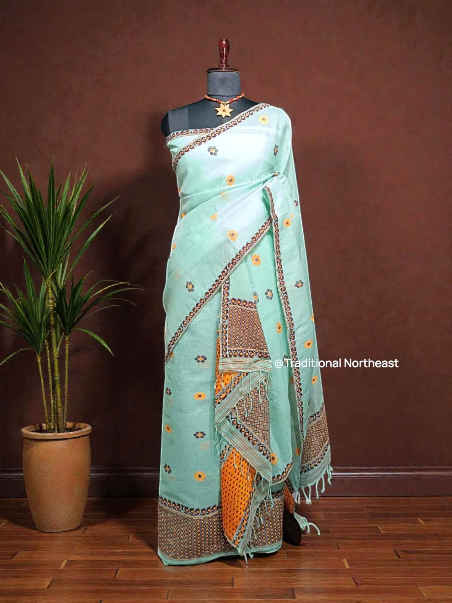 WhatsApp Image 2025-12-08 at 4.5 Sador Mekhela - Kesapaat - Mint Blue - Image 1