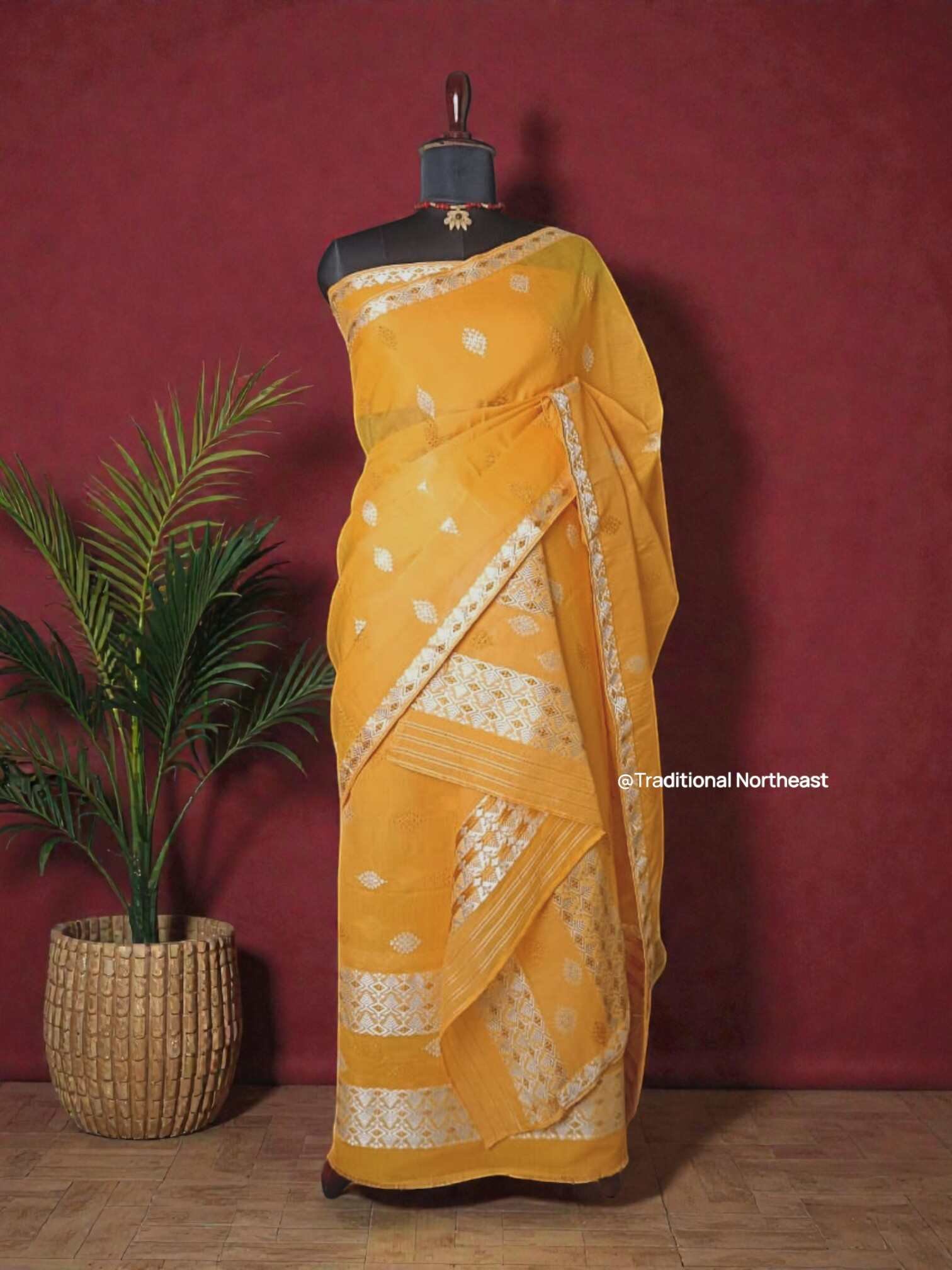 WhatsApp Image 2025-12-11 at 12. (1) Sador Mekhela - Cotton Kesa Paat - Orange K1 - Image 1