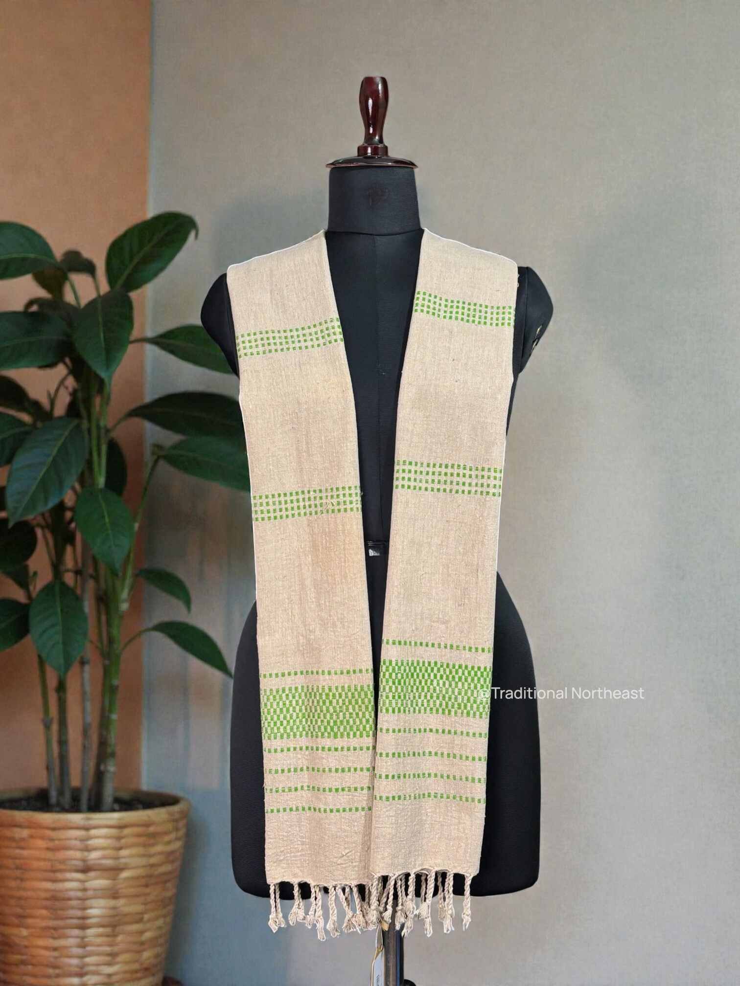 IMG_0221 2 (1) Muffler - Eri Silk - Light Green - Image 1