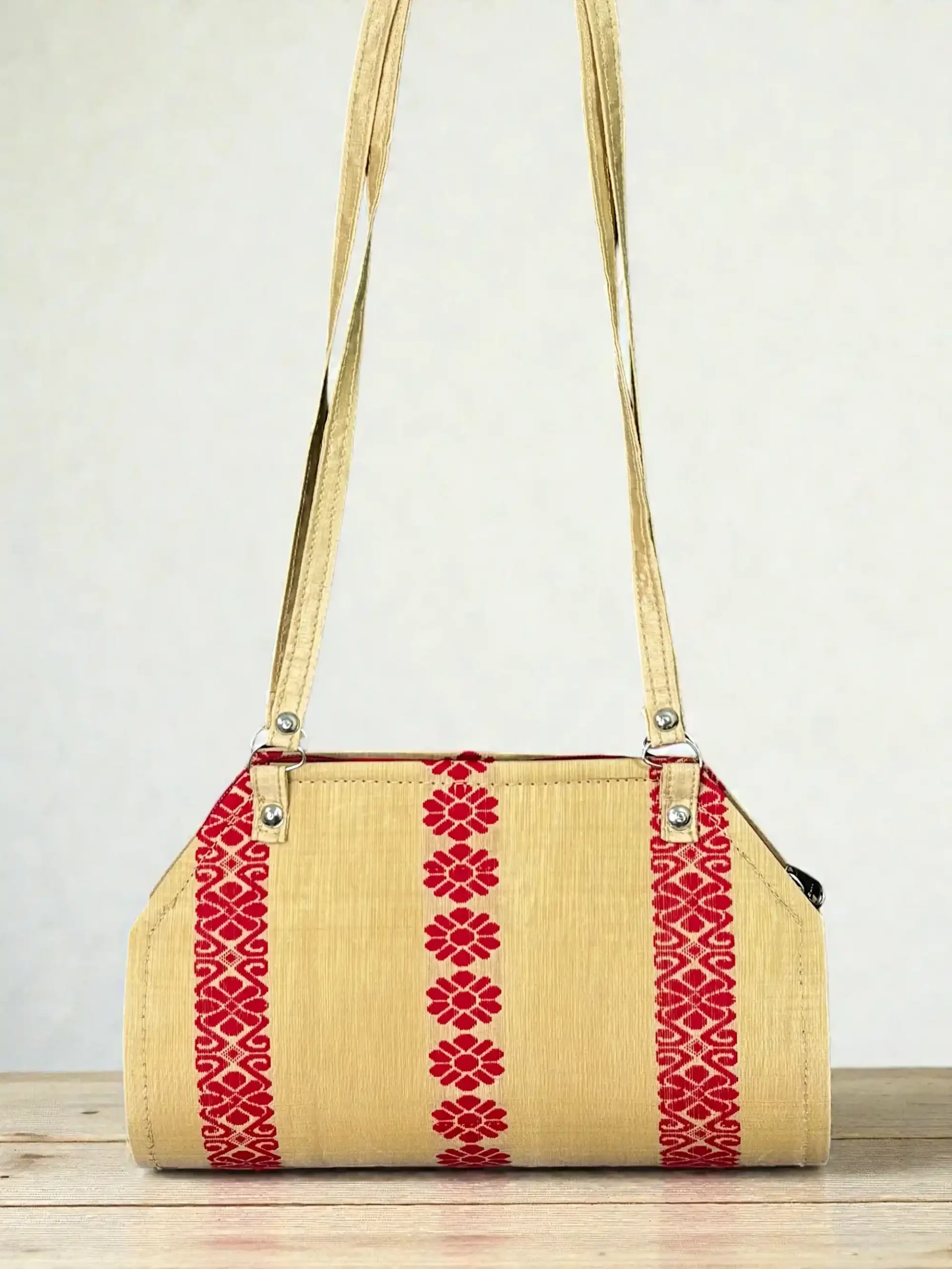 ENE_Slingbag_Silk_blend_TNE81012 Bag -Assamese Traditional Design - Image 1