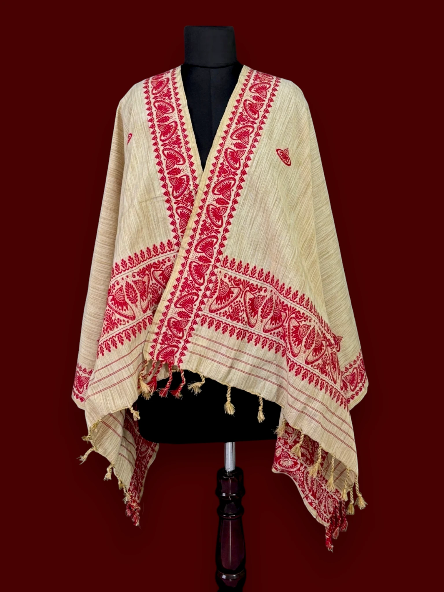 Stole_Ghisa_Assamese_Design_TNE81089_2 Stole - Ghisa - Stole - Image 1