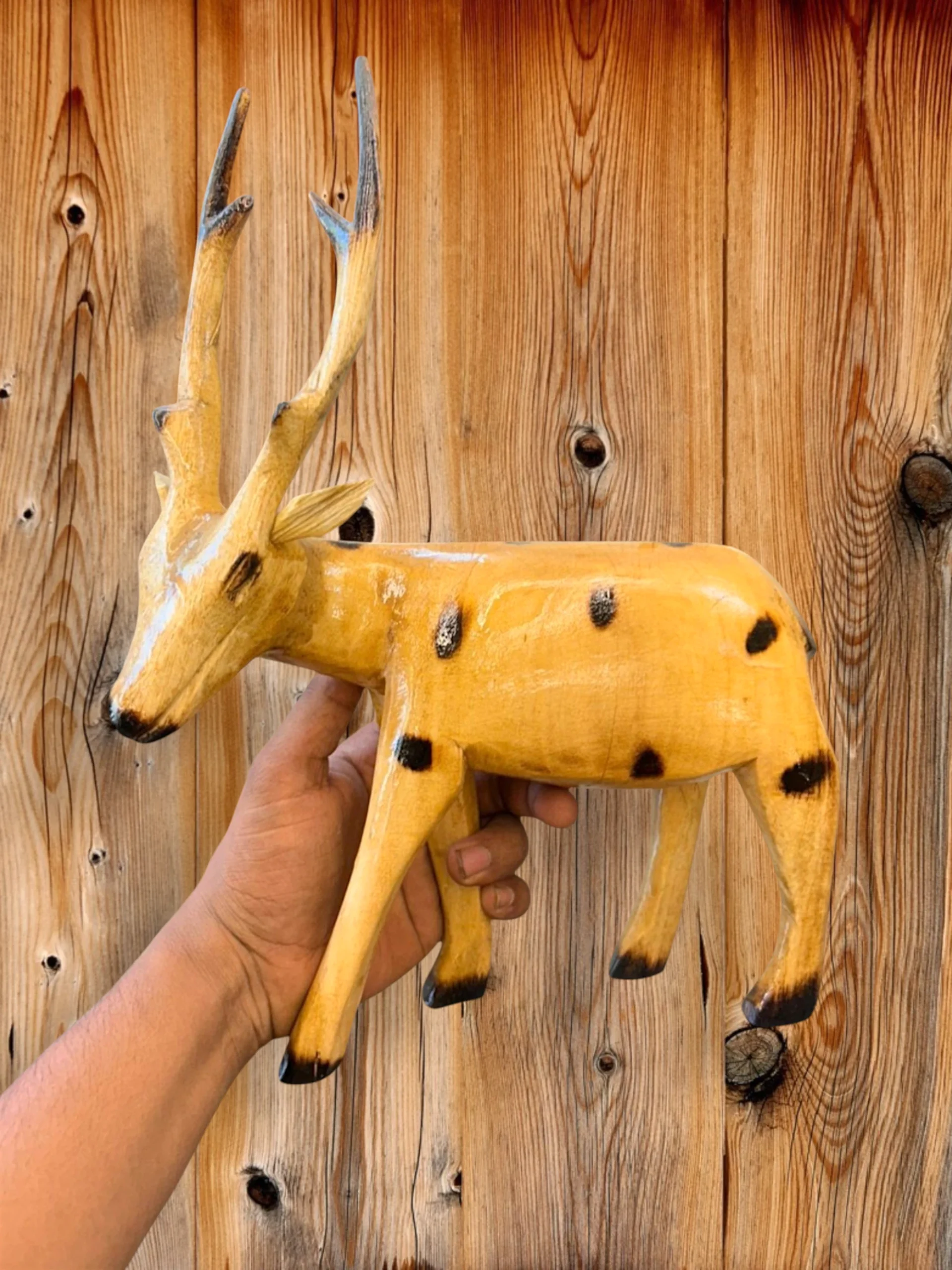 Handicrafts_LozomWoodCraft_9 Deer Sculpture - Wood Handcraft - Image 1